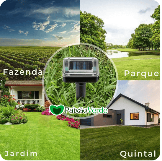 Espanta Pombo, Morcegos e Outras Pragas - Repelente Solar Ultra Sônico Paixão Verde